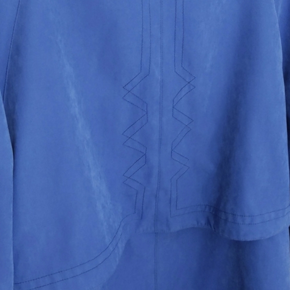 Apropos| Vibrant Blue Spring or Fall Button Up Jacket Polyester Nylon Blend - Picture 16 of 16